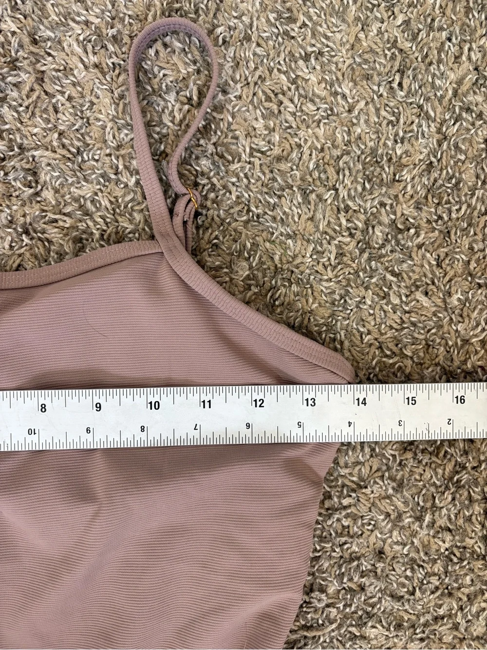 Wilo The Label Tan Brown‎ Strappy One Piece Swimsuit Size Small